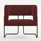 Poltrona Decorativa Scarlett D02 Base De Aço Preto Veludo Mar