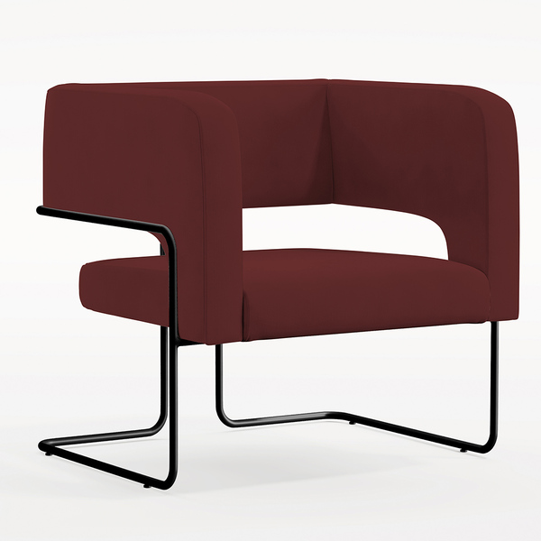 Poltrona Decorativa Scarlett D02 Base De Aço Preto Veludo Mar