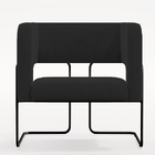 Poltrona Decorativa Scarlett D02 Base De Aço Preto Veludo Pre