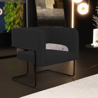 Poltrona Decorativa Scarlett D02 Base De Aço Preto Veludo Pre