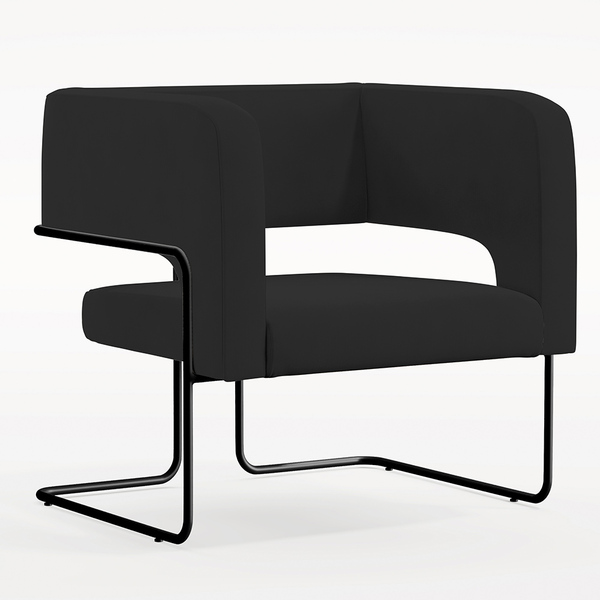 Poltrona Decorativa Scarlett D02 Base De Aço Preto Veludo Pre