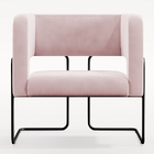 Poltrona Decorativa Scarlett D02 Base De Aço Preto Veludo Ros