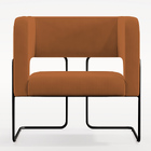 Poltrona Decorativa Scarlett D02 Base De Aço Preto Veludo Tel