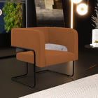 Poltrona Decorativa Scarlett D02 Base De Aço Preto Veludo Tel