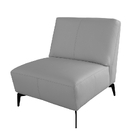 Poltrona Decorativa Sem Braço Jade Couro Matte Grey Cinza Tan