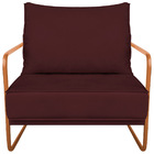 Poltrona Decorativa Sevilha Base De Ferro Bronze Sintético -