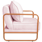 Poltrona Decorativa Sevilha Base De Ferro Bronze Sintético -