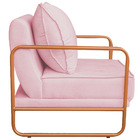 Poltrona Decorativa Sevilha Base De Ferro Bronze Suede - Amar