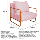 Poltrona Decorativa Sevilha Base De Ferro Bronze Suede - Amar