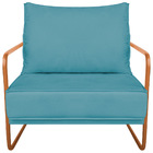 Poltrona Decorativa Sevilha Base De Ferro Bronze Suede - Amar