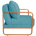 Poltrona Decorativa Sevilha Base De Ferro Bronze Suede - Amar