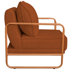 Poltrona Decorativa Sevilha Base De Ferro Bronze Suede - Amar