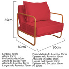 Poltrona Decorativa Sevilha Base De Ferro Bronze Suede - Amar