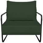 Poltrona Decorativa Sevilha Base De Ferro Preta Linho - Amare