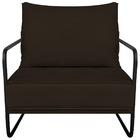 Poltrona Decorativa Sevilha Base De Ferro Preta Sintético - A