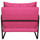 Poltrona Decorativa Sevilha Base De Ferro Preta Sintético - A