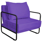 Poltrona Decorativa Sevilha Base De Ferro Preta Sintético - A