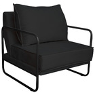 Poltrona Decorativa Sevilha Base De Ferro Preta Suede - Amare