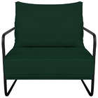 Poltrona Decorativa Sevilha Base De Ferro Preta Suede - Amare