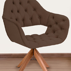 Poltrona Decorativa Sput Pé Giratório De Madeira Capitonê Mar