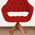 Poltrona Decorativa Sput Pé Giratório De Madeira Capitonê Ver