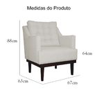 Poltrona Decorativa Stefanie Com Base Madeira Tabaco Suede Be