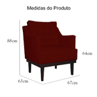 Poltrona Decorativa Stefanie Com Base Madeira Tabaco Suede Bo