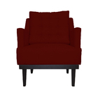 Poltrona Decorativa Stefanie Com Base Madeira Tabaco Suede Bo