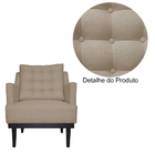 Poltrona Decorativa Stefanie Com Base Madeira Tabaco Suede Ca