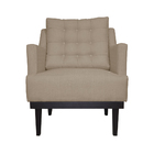 Poltrona Decorativa Stefanie Com Base Madeira Tabaco Suede Ca