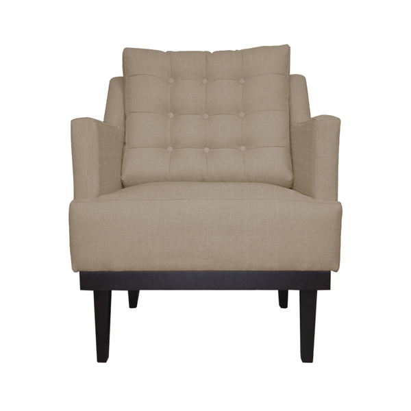 Poltrona Decorativa Stefanie Com Base Madeira Tabaco Suede Ca