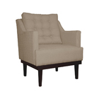 Poltrona Decorativa Stefanie Com Base Madeira Tabaco Suede Ca