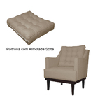 Poltrona Decorativa Stefanie Com Base Madeira Tabaco Suede Ca
