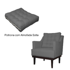 Poltrona Decorativa Stefanie Com Base Madeira Tabaco Suede Ci