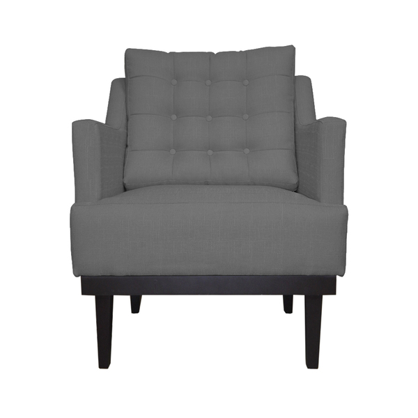 Poltrona Decorativa Stefanie Com Base Madeira Tabaco Suede Ci