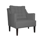 Poltrona Decorativa Stefanie Pés Trapézio Tabaco Suede Cinza