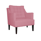 Poltrona Decorativa Stefanie Pés Trapézio Tabaco Suede Rosa -