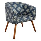 Poltrona Decorativa Stella Estampado Floral Bordado D54 Pés P