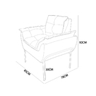 Poltrona Decorativa Suede Branco Base Dourada - Vallisa Decor