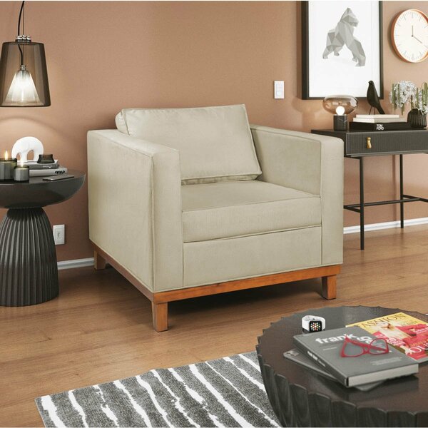 Poltrona Decorativa Suede Esper  Bege