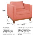 Poltrona Decorativa Suede Esper  Coral