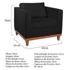 Poltrona Decorativa Suede Esper  Preto