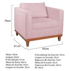 Poltrona Decorativa Suede Esper  Rosa Bebê
