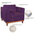 Poltrona Decorativa Suede Esper  Roxo