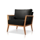 Poltrona Decorativa Suede Preto Lola