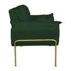 Poltrona Decorativa Suede Verde Base Metálica Dourada - Valli