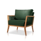 Poltrona Decorativa Suede Verde Lola