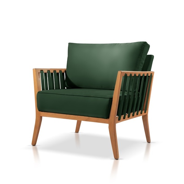 Poltrona Decorativa Suede Verde Lola