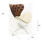 Poltrona Decorativa Swan Capitonê Assento Veludo Bege Encosto