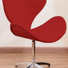 Poltrona Decorativa Swan Pé Giratório De Alumínio Vermelho